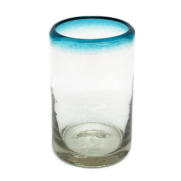 Copos de sumo mexicanos reciclados Aqua Blue 9 oz por atacado de MexHandcraft