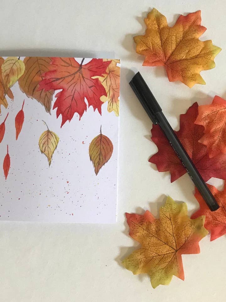 Grußkarte Herbst/Herbst Blätter Aquarell Thanksgiving für den Großhandel von Elizabeth Amy Art