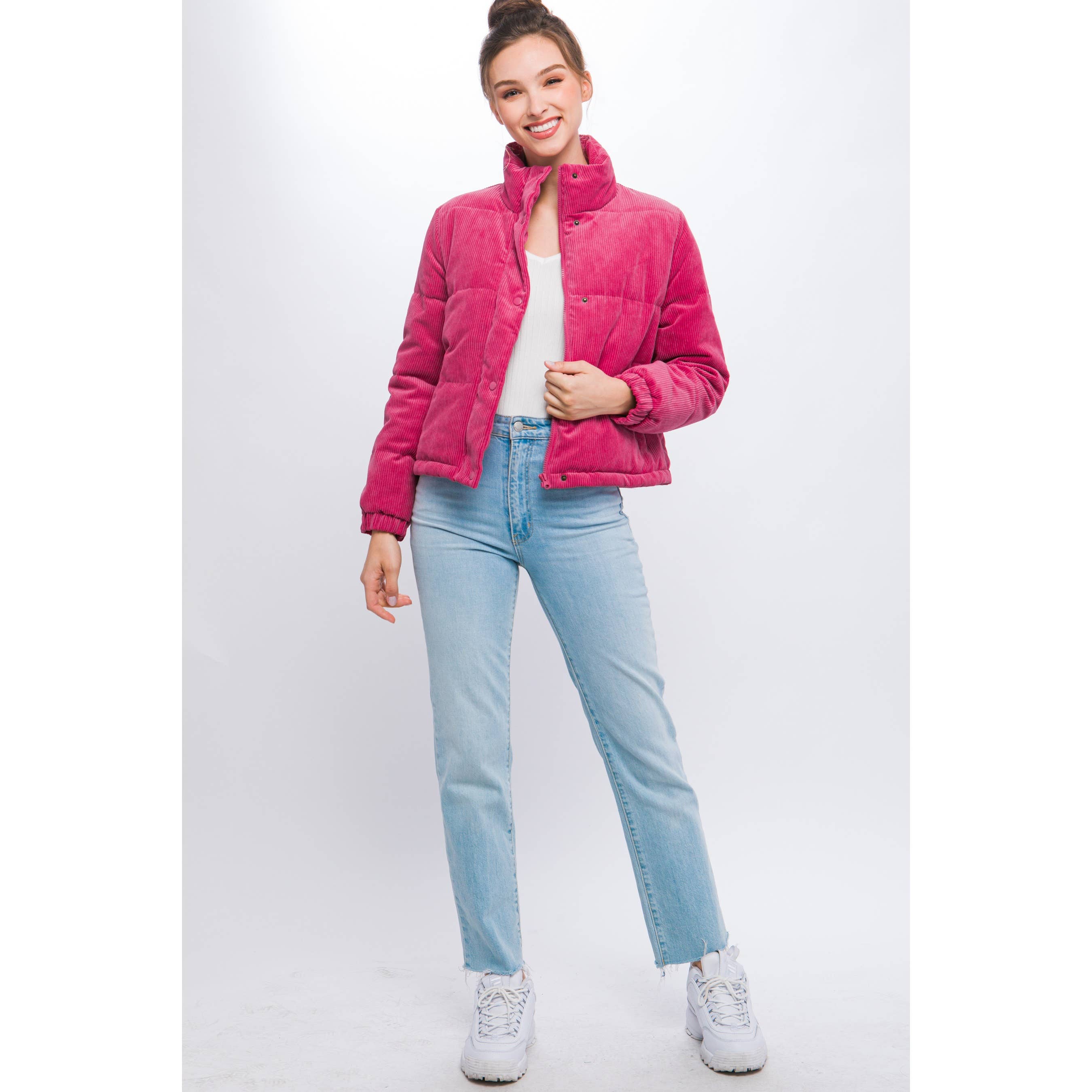 Baie Bleue - Wholesale Jacket - Women's - Corduroy Jacket with Snap Closure4