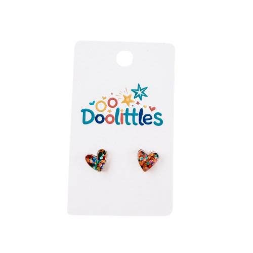 Doohickies - Wholesale Stud/Post Earrings - Tiny Doolittle Acrylic Heart Stud Earrings2