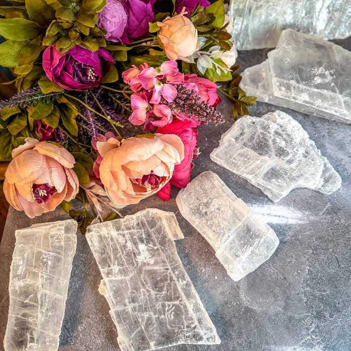 Mandala Gems - Wholesale Spiritual Stone/Crystal - Genuine Raw Selenite Specimens, Clear Selenite Crystals