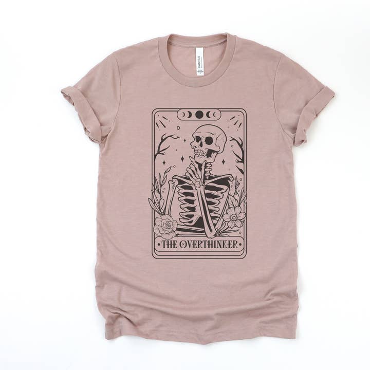 The Overthinker Tarot Card Bella Canvas Tee for wholesale by Boho Bailey