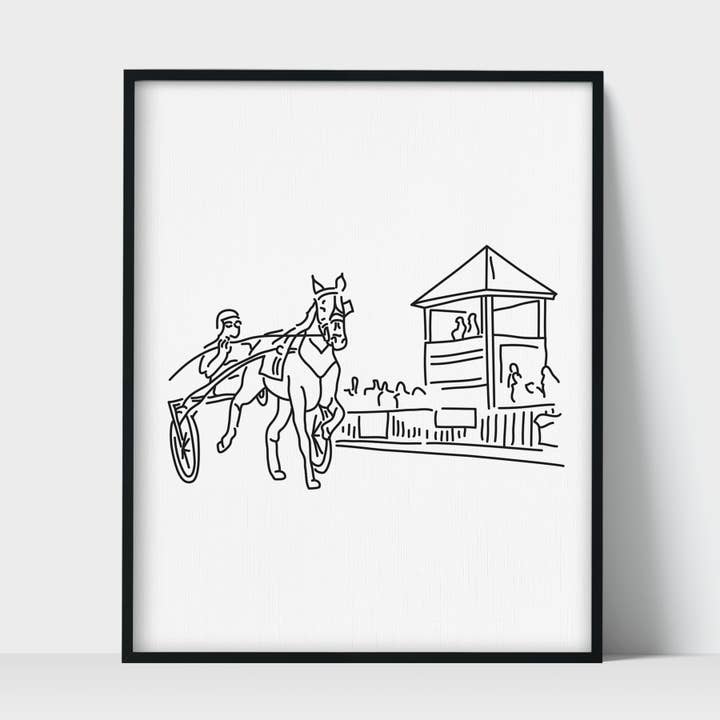 Hobby Horse Harness Racing Unframed Art Print for wholesale by Scenic Route Shop