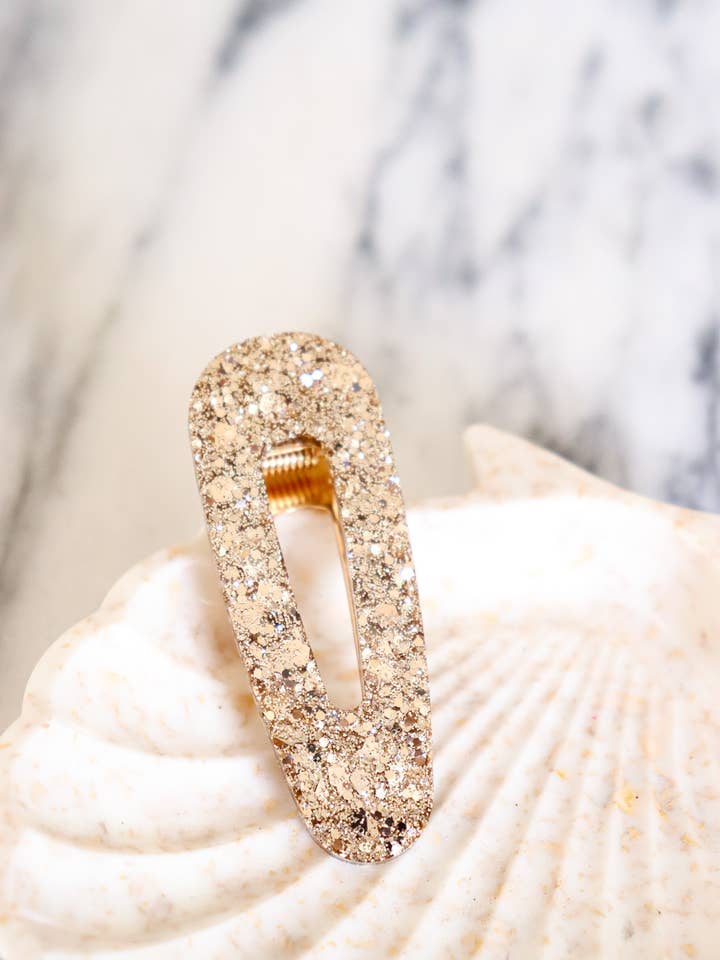 Champagne glitter triangle hair clip for wholesale by CG Home