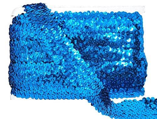 Mandala Crafts – Engroshandel Håndværk forsyninger – Mandala Håndværk Elastisk Paillet, Flad Glitter Stretch Bling Paillette Stof Bånd, Metallisk Applikation Trim Blonder til Kjole Pynt, Pandebånd26