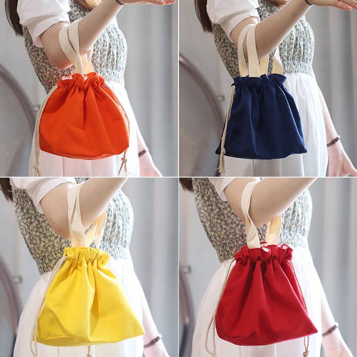 Solid Color Portable Lunch Bag with Drawstring Closure for wholesale by Halcyon Outfitters®