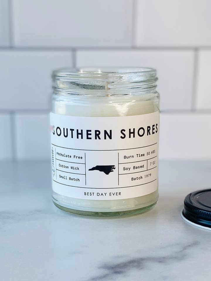 Southern Shores, Outer Banks, NC Candle for wholesale by Rambling Caravan