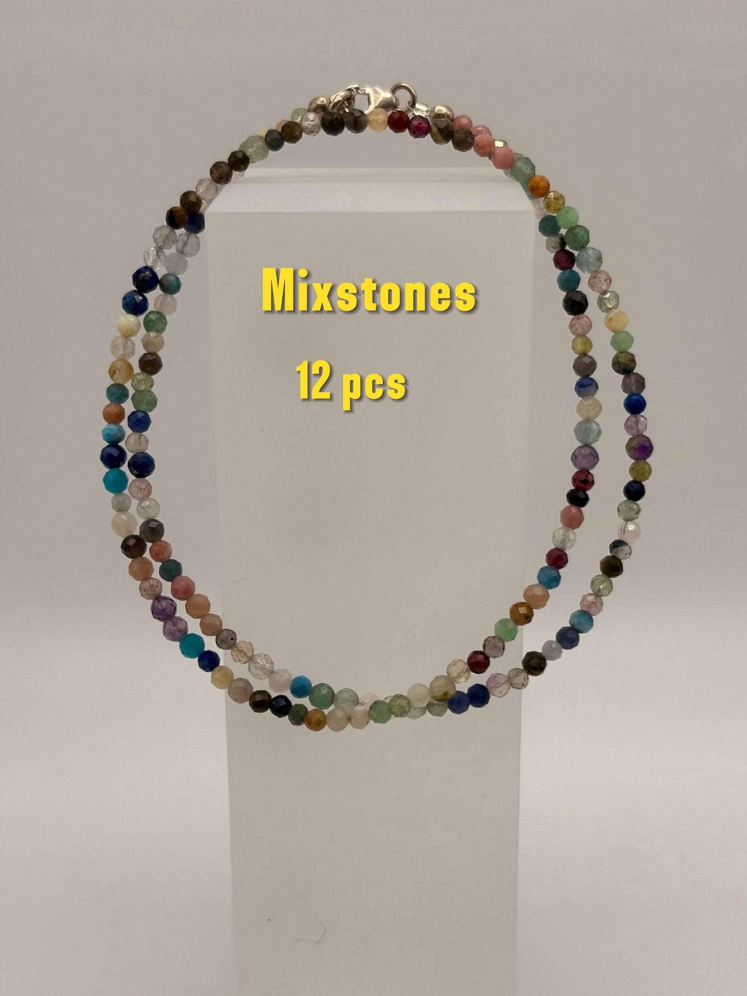 Csr jewelry design – wholesale Beaded/pearl necklace – Elegant Sterling Silver Faceted Bead Gemstone Necklace21