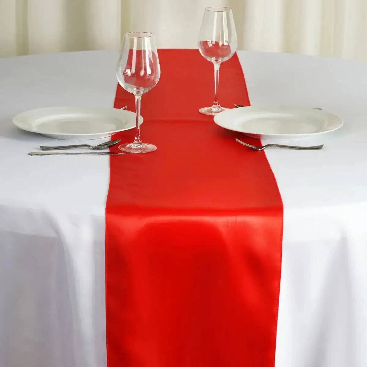 Party Expo, LLC - Wholesale Table Runner - Red Satin Table Runner 12" * 108"0