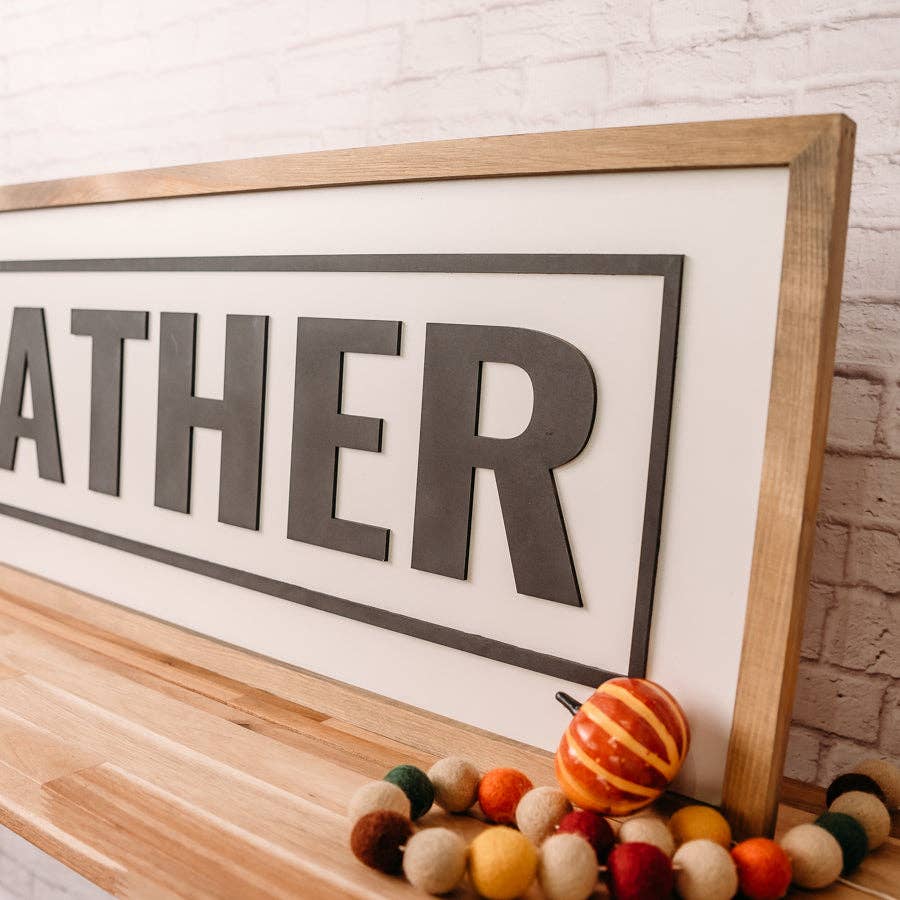 Nail and Hook Laser Cut Home Decor - Wholesale Sign - Gather | 13x35 inch Wood Sign | Kitchen Sign4