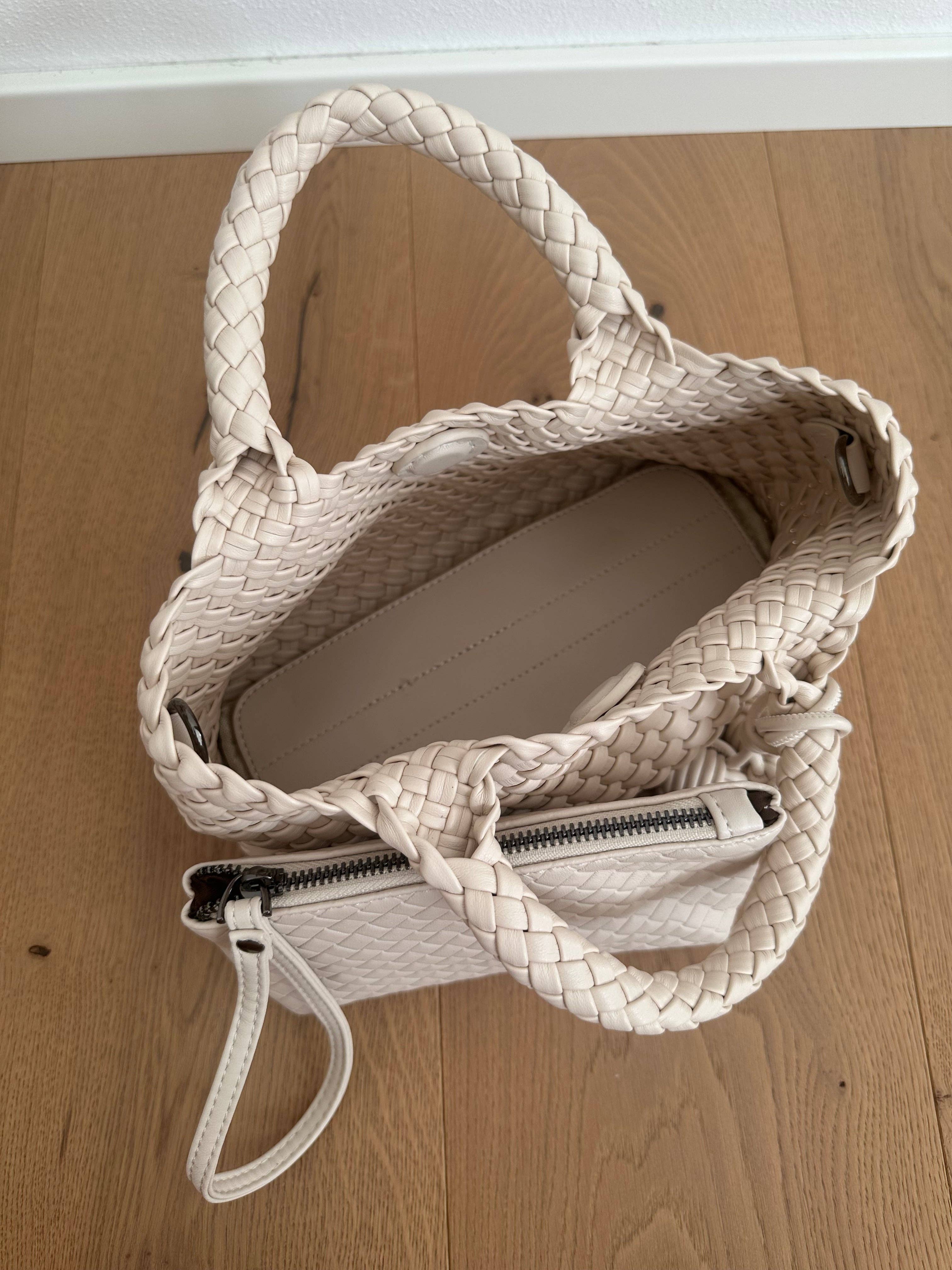 Zhade – Mala com alça superior – Mulher por atacado – Mala de mão em pele vegan entrançada4