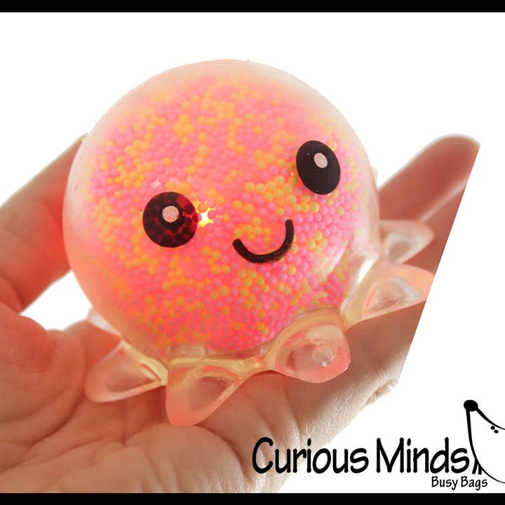 Curious Minds Toys – wholesale Fidget Toy - Barn – 1 Light Up Octopus - Luft och frigolit Bead Filled Squeeze6