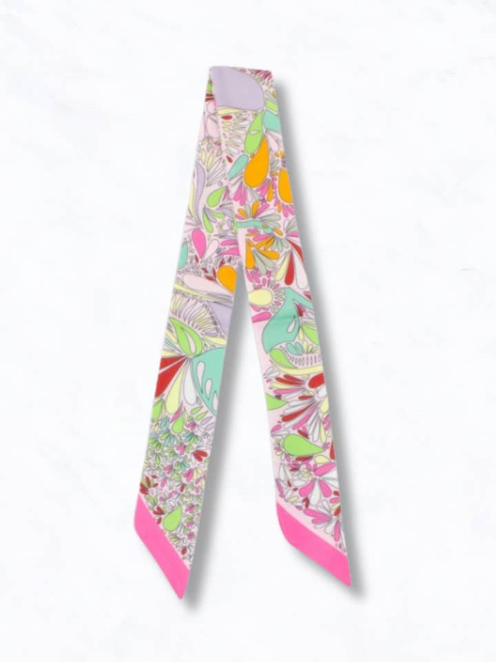 Vibrant Floral Abstract Thin Scarf for wholesale by Suzie Q USA