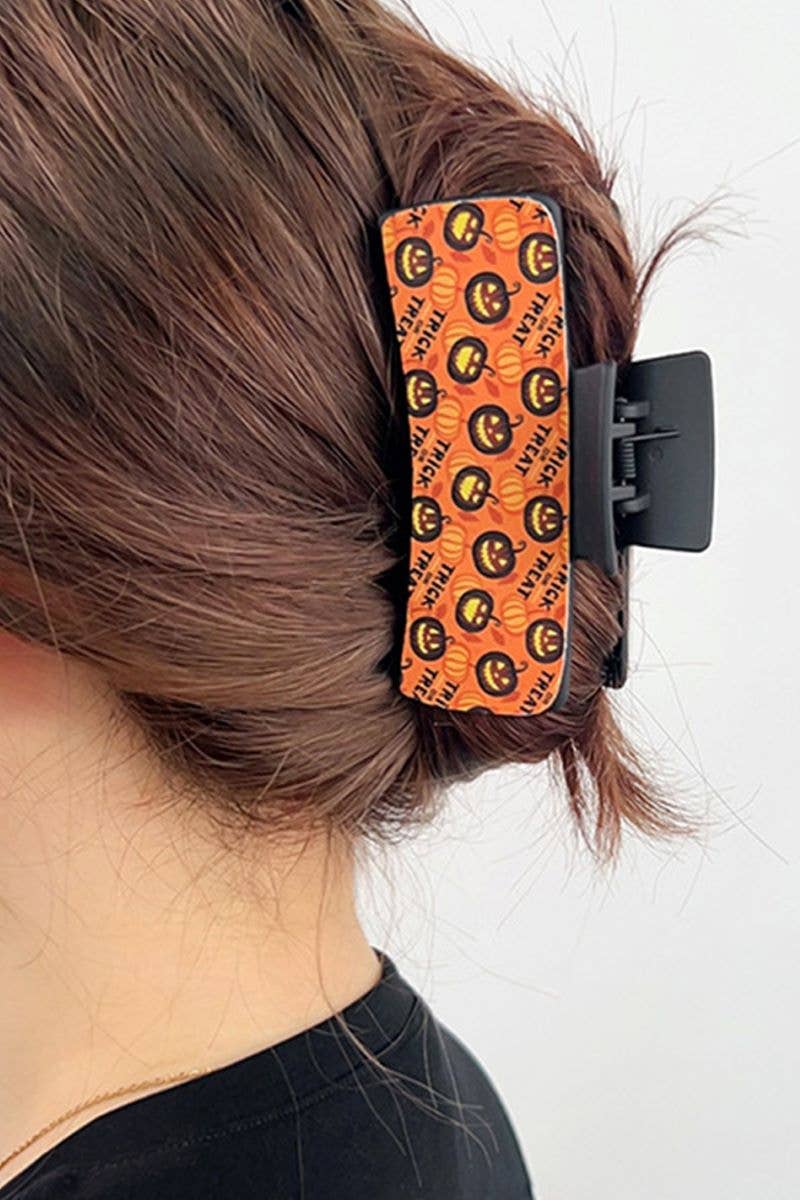 Wholesale Accessory Market - Wholesale Hair Clip - Women's - Spooky Smiles Trick Or Treat Orange Hair Claw1