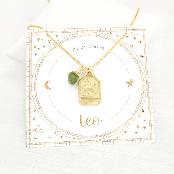 Leo Zodiac halsband med Birthstone vänskap Charm smycken för wholesale av Delezhen