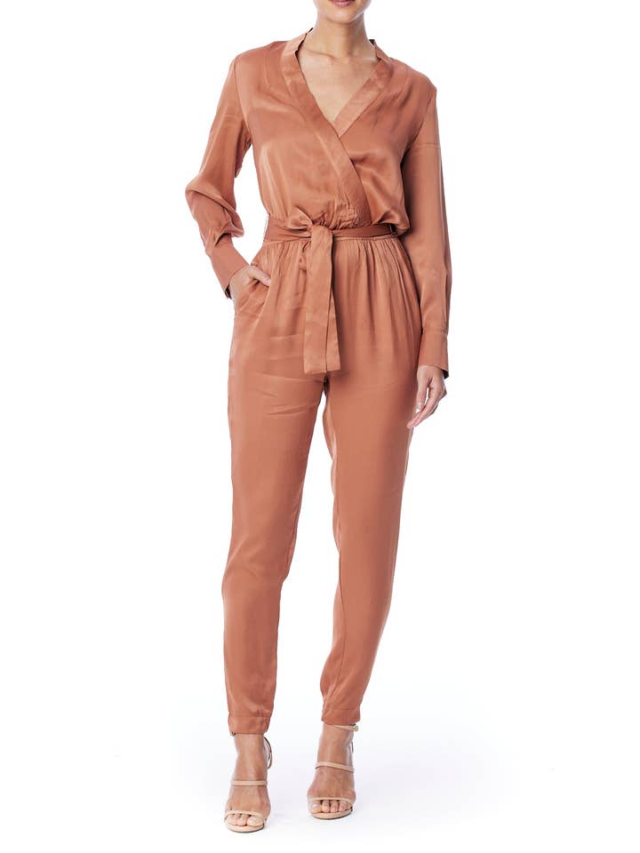 Dede Belted L/S Jumpsuit for wholesale by LBLC the Label
