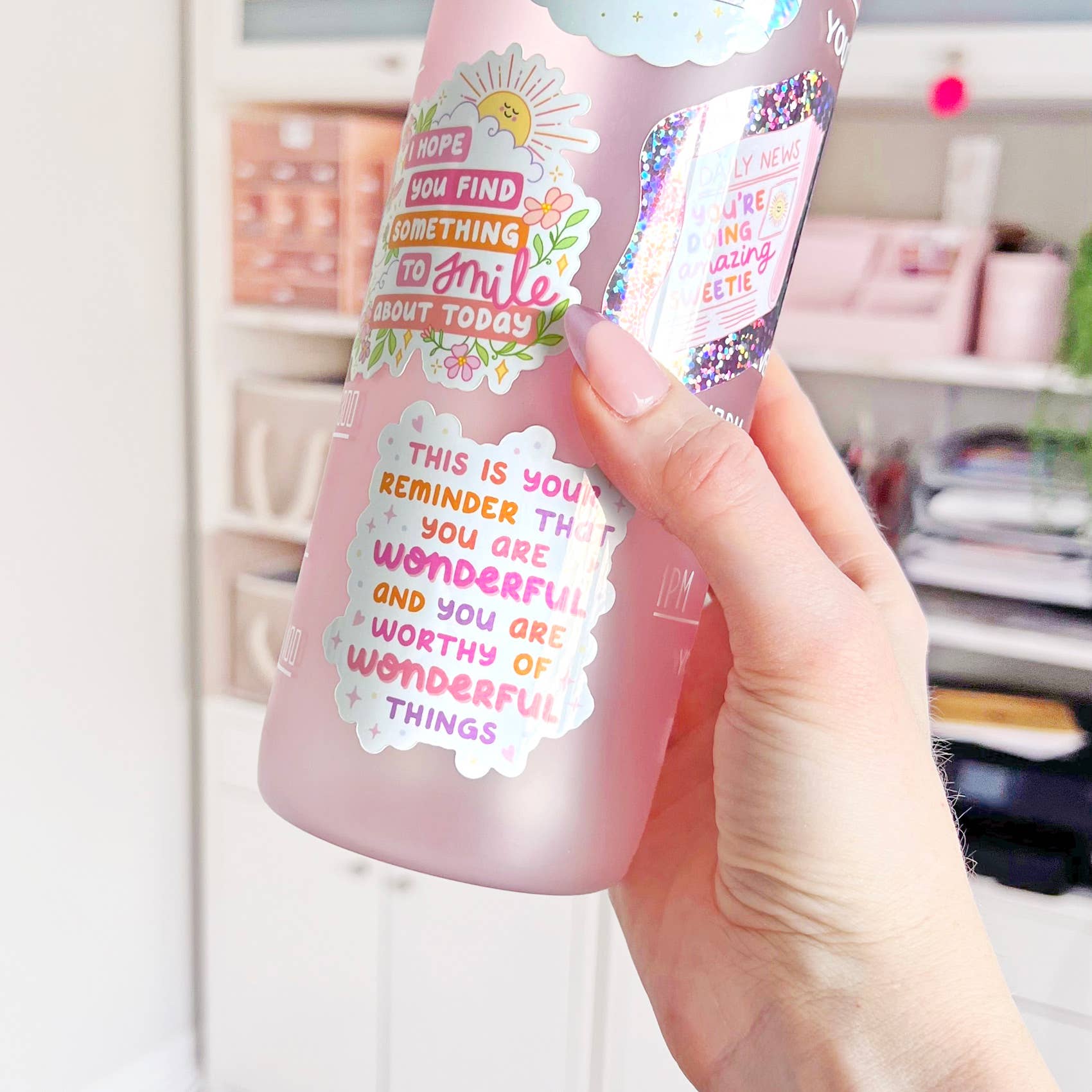 The Rosy Redhead - Wholesale Sticker - Worthy Of Wonderful Things Quote Positive Waterproof Sticker2