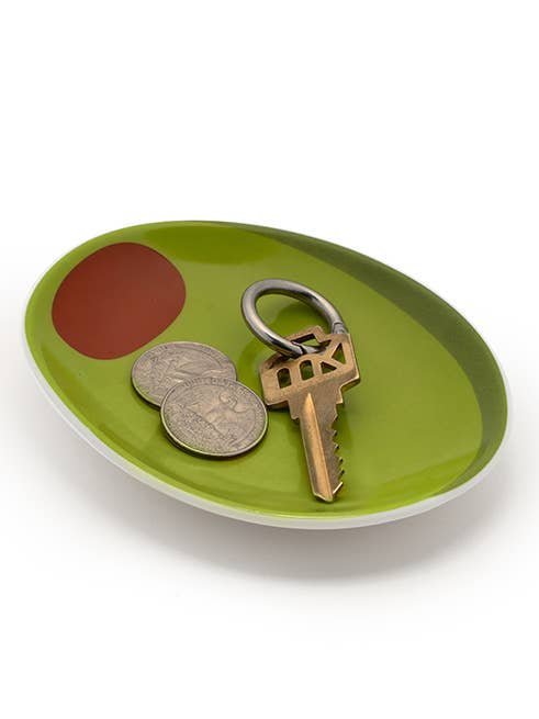 Ceramic Trinket & Jewelry Tray / Dish - Green Olive for wholesale by Living Royal