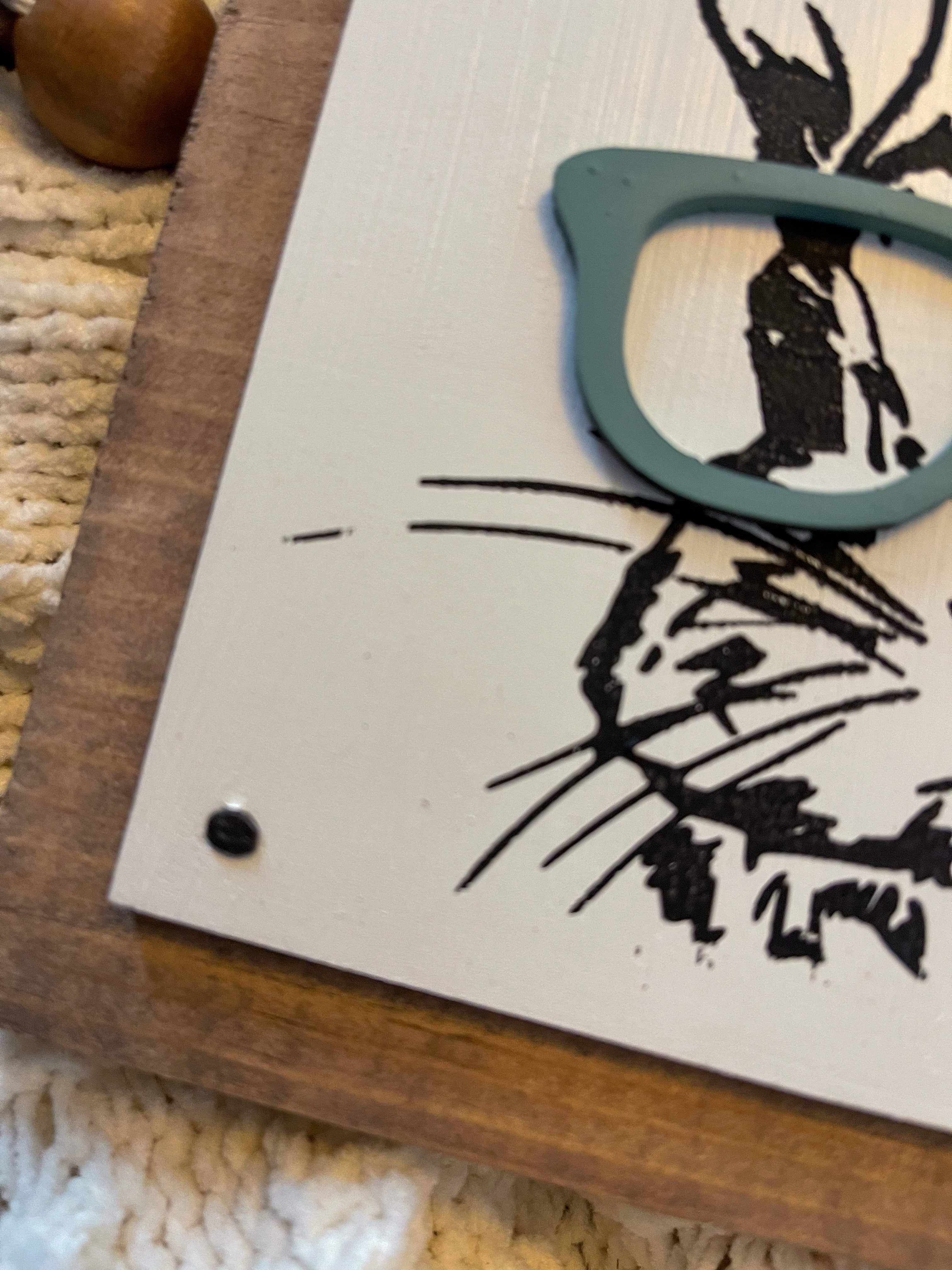 The Broken Board - Wholesale Sign - Bunny with glasses 4