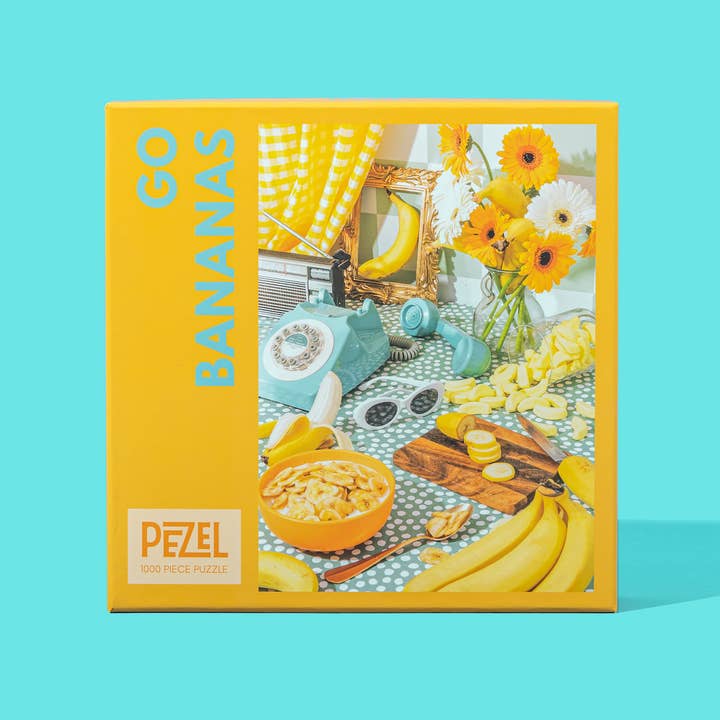 🍌 Go Bananas 🍌 | Puzzle de 1000 pièces avec sac en toile pour la vente par Pezel Puzzles