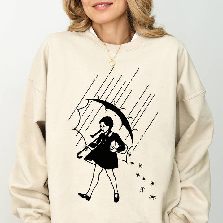 Wednesday, Skeleton, Funny, Spooky, Halloween Sweatshirt for wholesale by Refinery Number One LLC