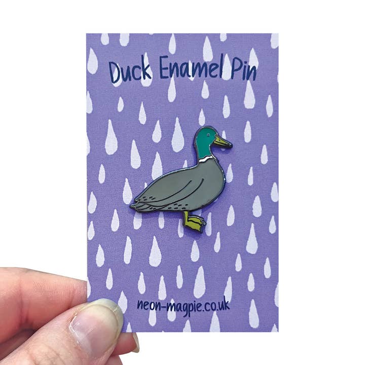 Duck Enamel Pin for wholesale by Neon Magpie