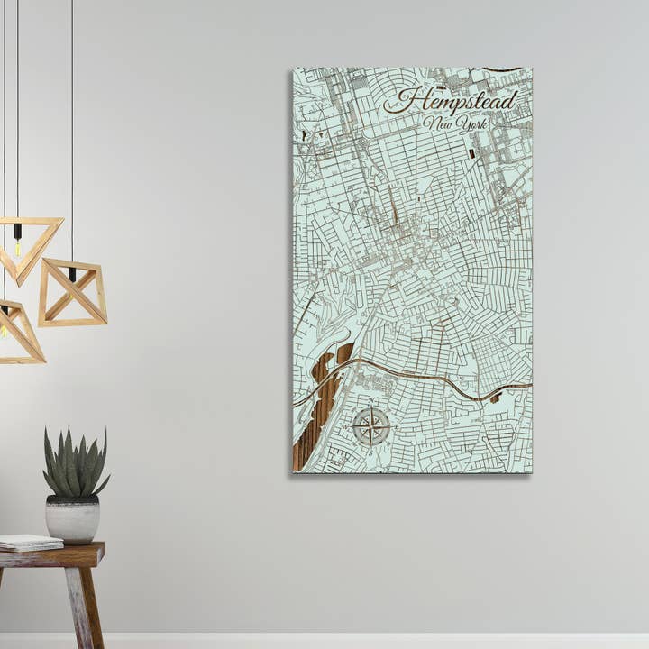 New York : Plan des rues de Hempstead pour la vente par Fire & Pine