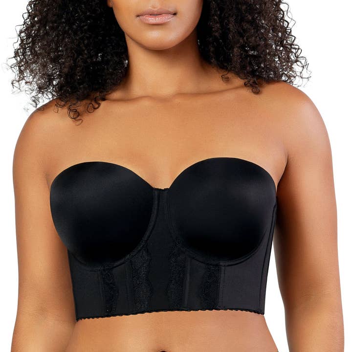 PARFAIT Elissa P50116 Women's Full Bust and Full Figure Strapless Longline Bra - Black for wholesale by PARFAIT