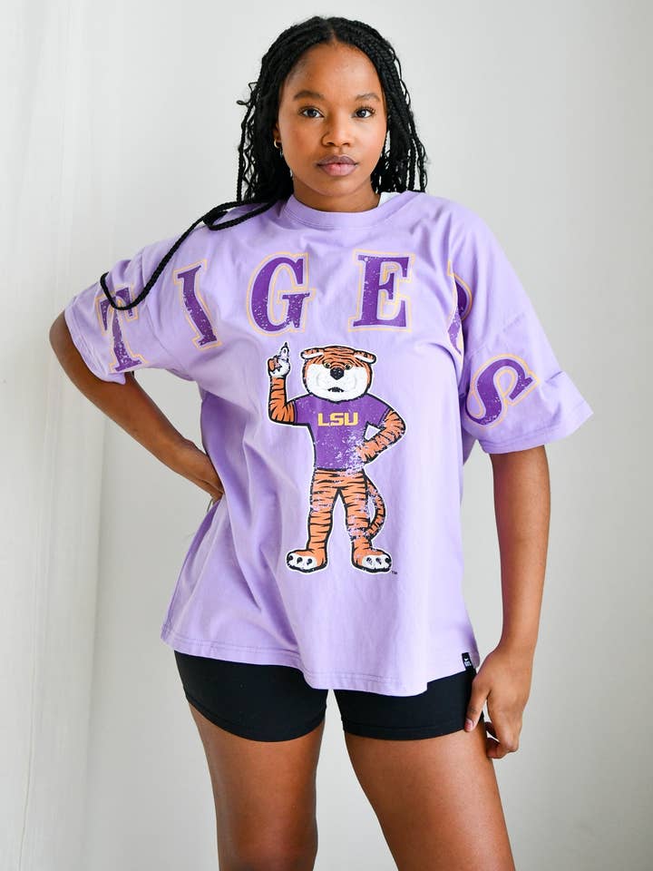 LSU Southern Split Oversized Band Tee for wholesale by Gameday Social Apparel Co.®