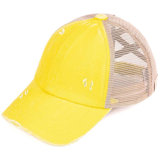 Hana – wholesale Baseball cap – Kids – C.C Kids Washed Denim Elastic Band Crossed Pony Cap7