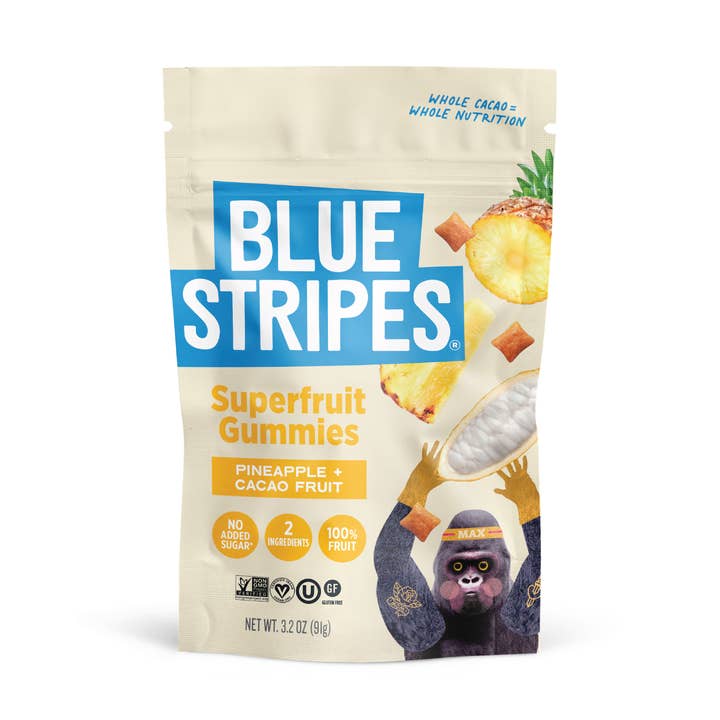 Blue Stripes - Wholesale Fruit Snacks - Superfruit Gummies - Pineapple (Multi-Serve)