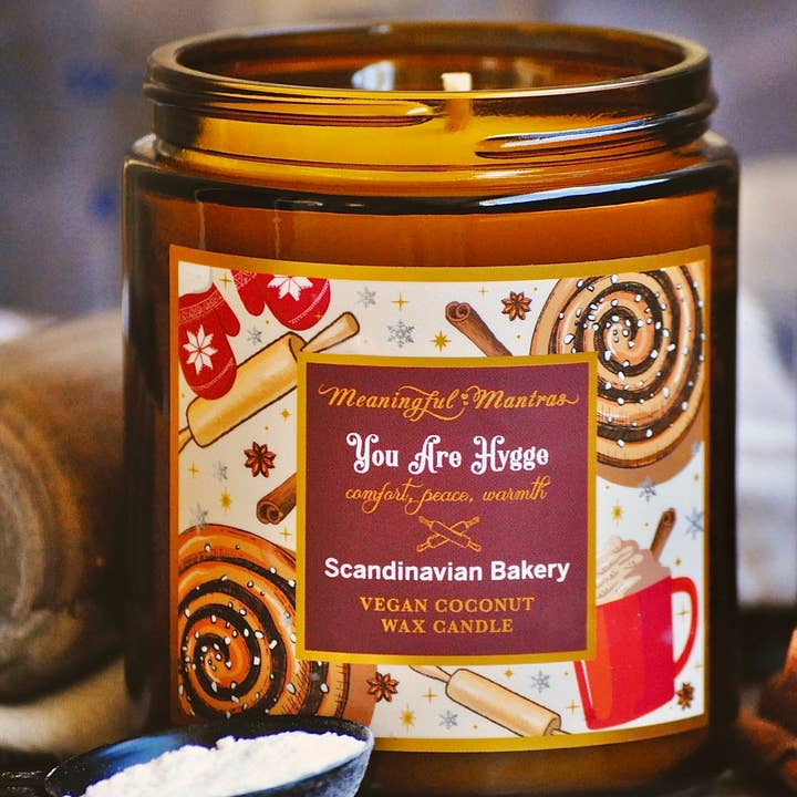 Meaningful Mantras - Wholesale Jar/filled candle - You Are Hygge Scandinavian Bakery 8oz Aromatherapy Candle1