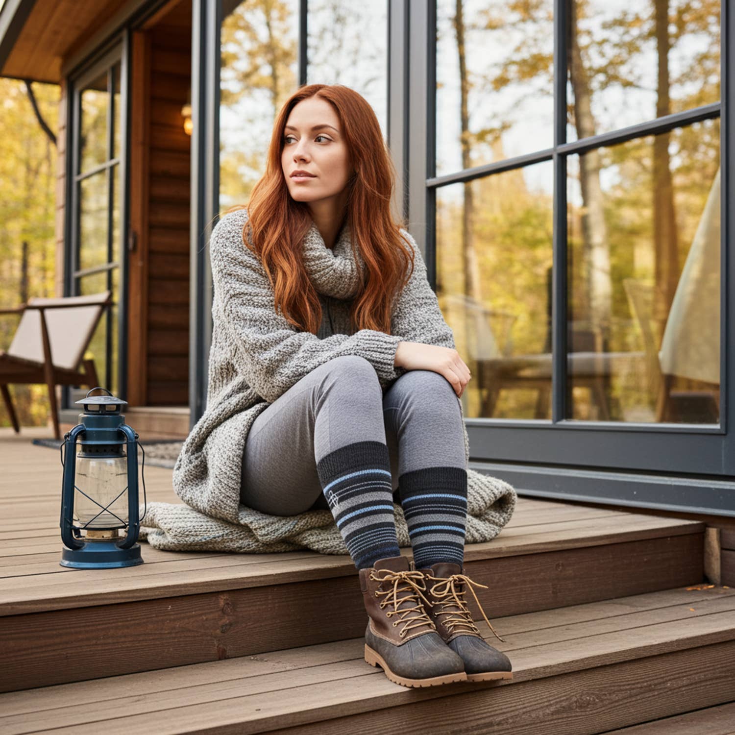 Shupaca Alpaca - Wholesale Socks - Unisex - Alpaca Socks - Stripe - Azul1