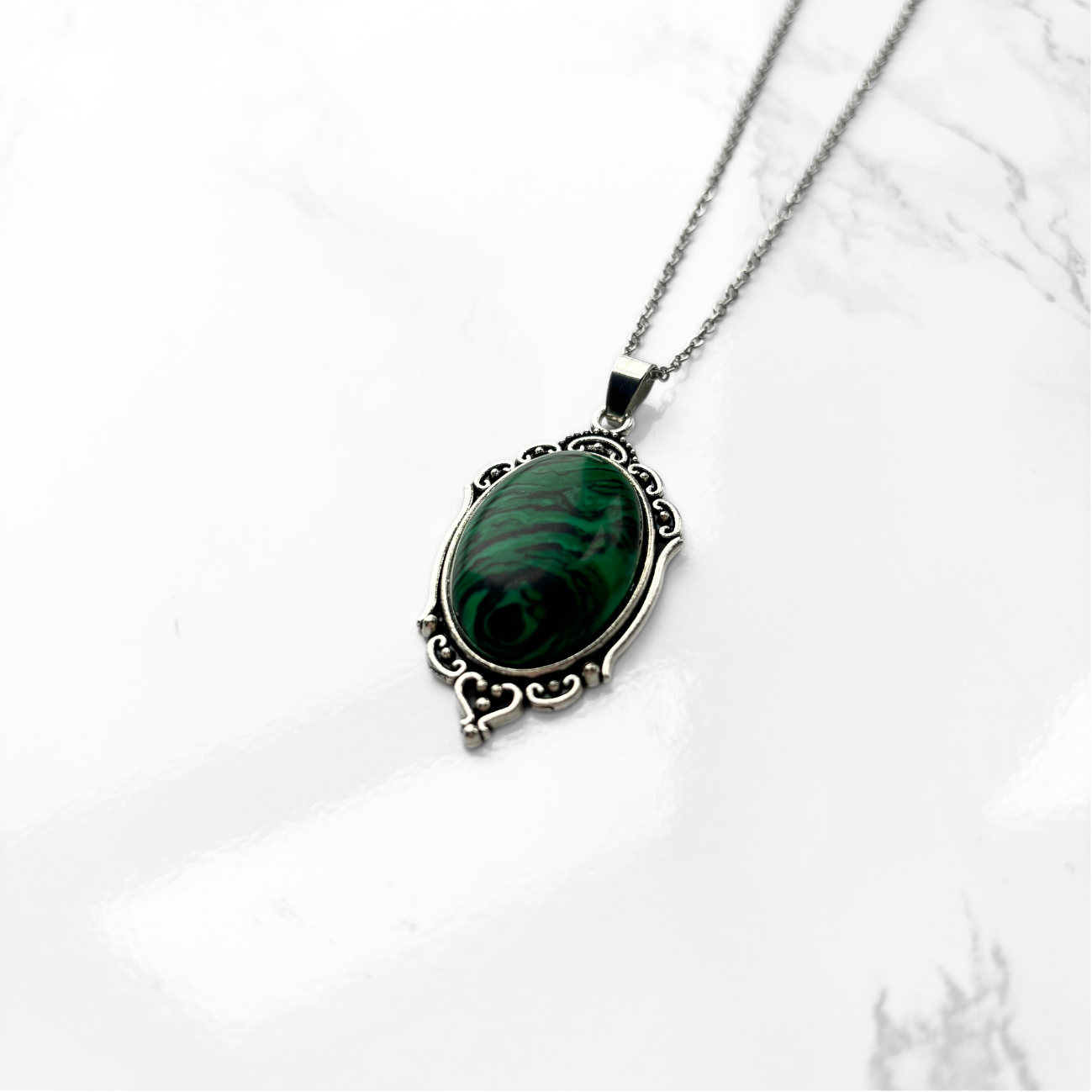 The Poison Path - Wholesale Pendant/Charm Necklace - Malachite Pendant Necklace | Antique Gold or Silver4