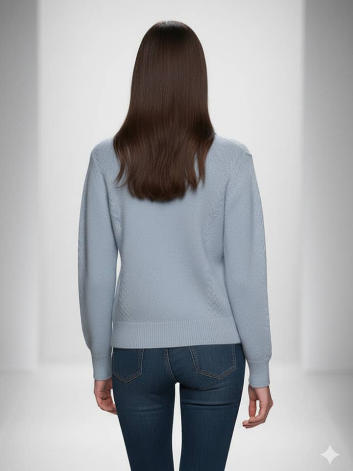 CCIC New York - Wholesale Cardigan - Women's - Cable Knit Cardigan Pearl Button Lambswool Warm4