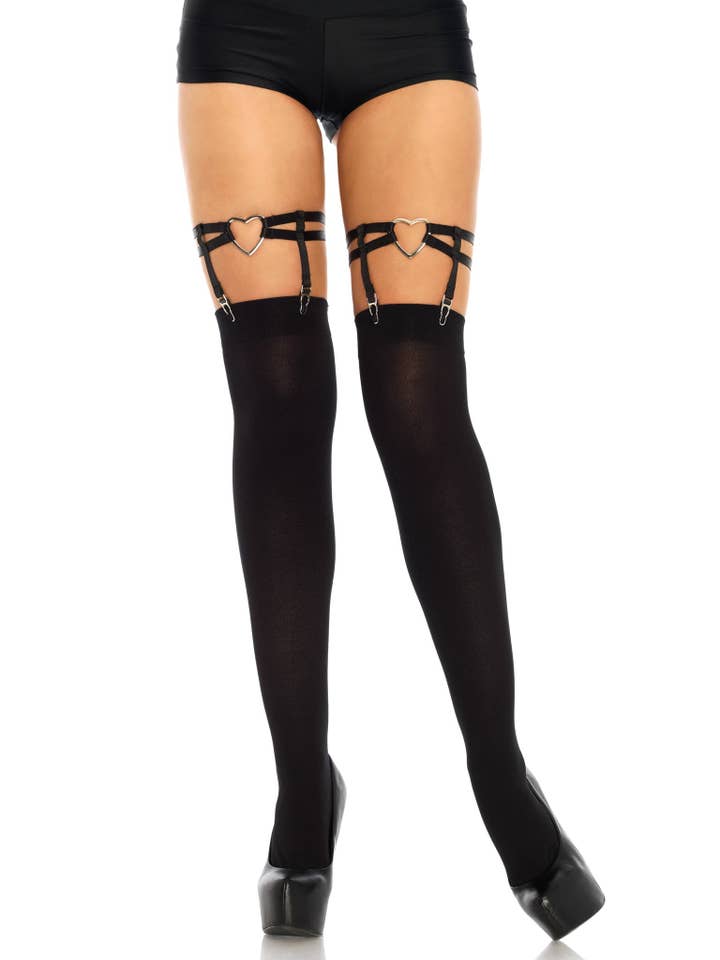 Black Joni Garter Suspender with Heart for wholesale on Faire1