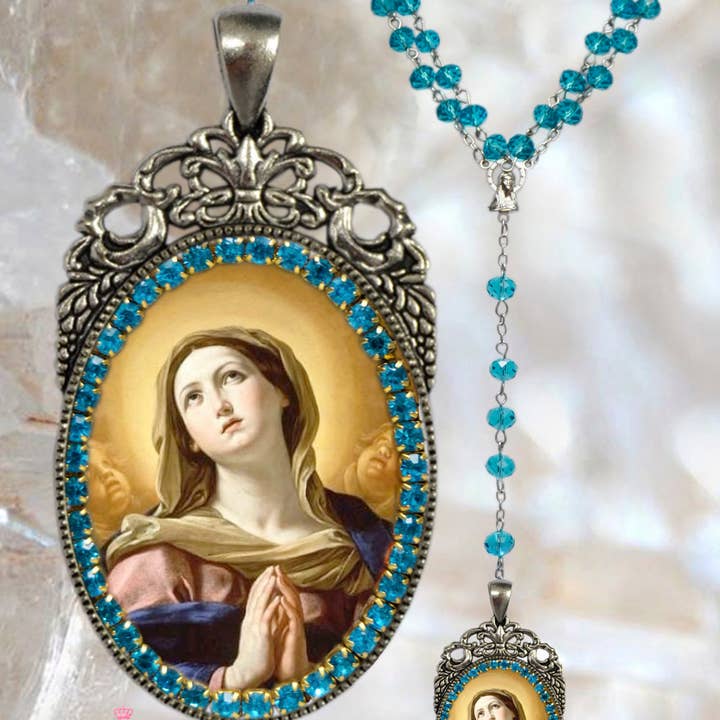 MariaSantissimaShop - Wholesale Pendant/Charm Necklace - Immaculate Conception Rosary of Mary Handmade Necklace Catholic Christian Religious Jewelry Medal Pendant, Mary Immaculate