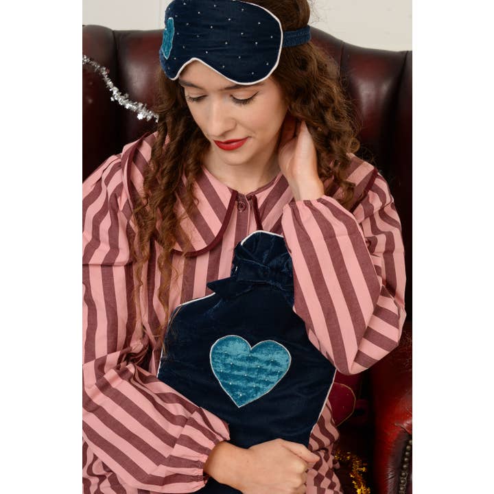 My Doris – wholesale Hot/cold compress – BLUE VELVET HEART HOT WATER BOTTLE2