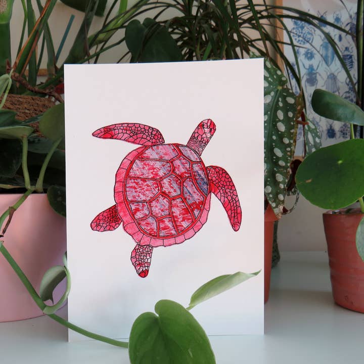 Turtle Print in 5x7" for wholesale by Kathryn Churn Designs