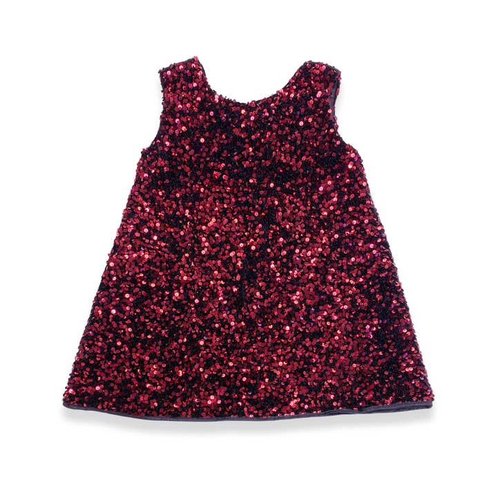 17128 Vestido Sem Mangas com Lantejoulas c/ Laço de Veludo nas Costas (2 Cores) por atacado de Doe a Dear