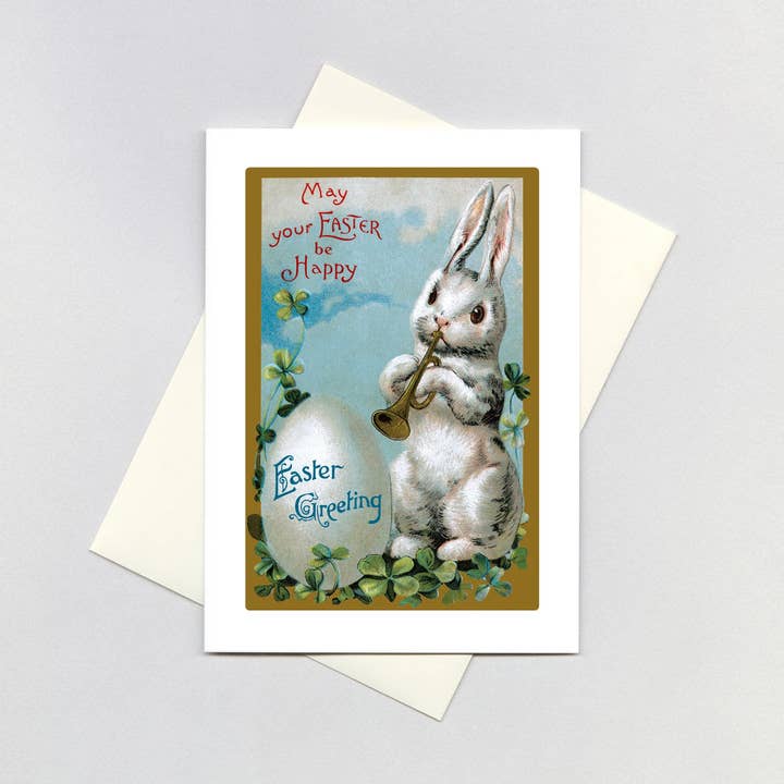 Laughing Elephant – Engroshandel Påskekort – Påskekanin spiller trompet - påskekort