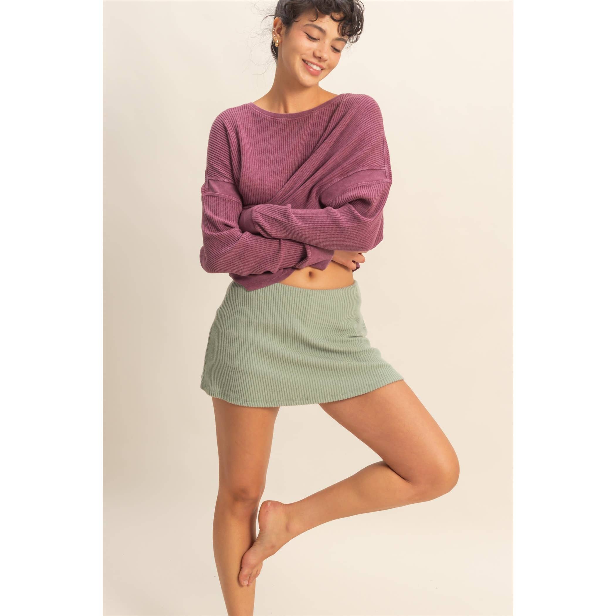 Double Zero - Wholesale Skort - Women's - Ribbed Elastic Waist Mini Skort8