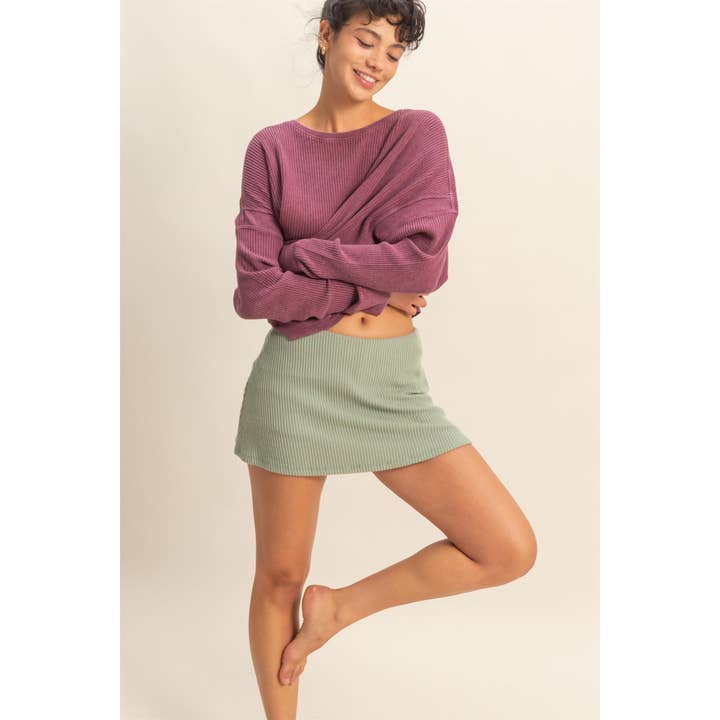 Double Zero - Wholesale Skort - Women's - Ribbed Elastic Waist Mini Skort8