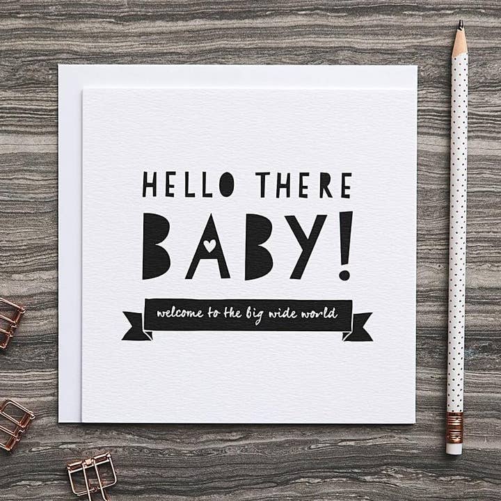 Cartão de Boas-Vindas para Recém-Nascido 'Olá Bebê' por atacado de I am Nat Ltd