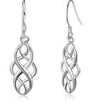 Sterling Silver Open Celtic-Design Drop Earrings for wholesale by Amy and Annette