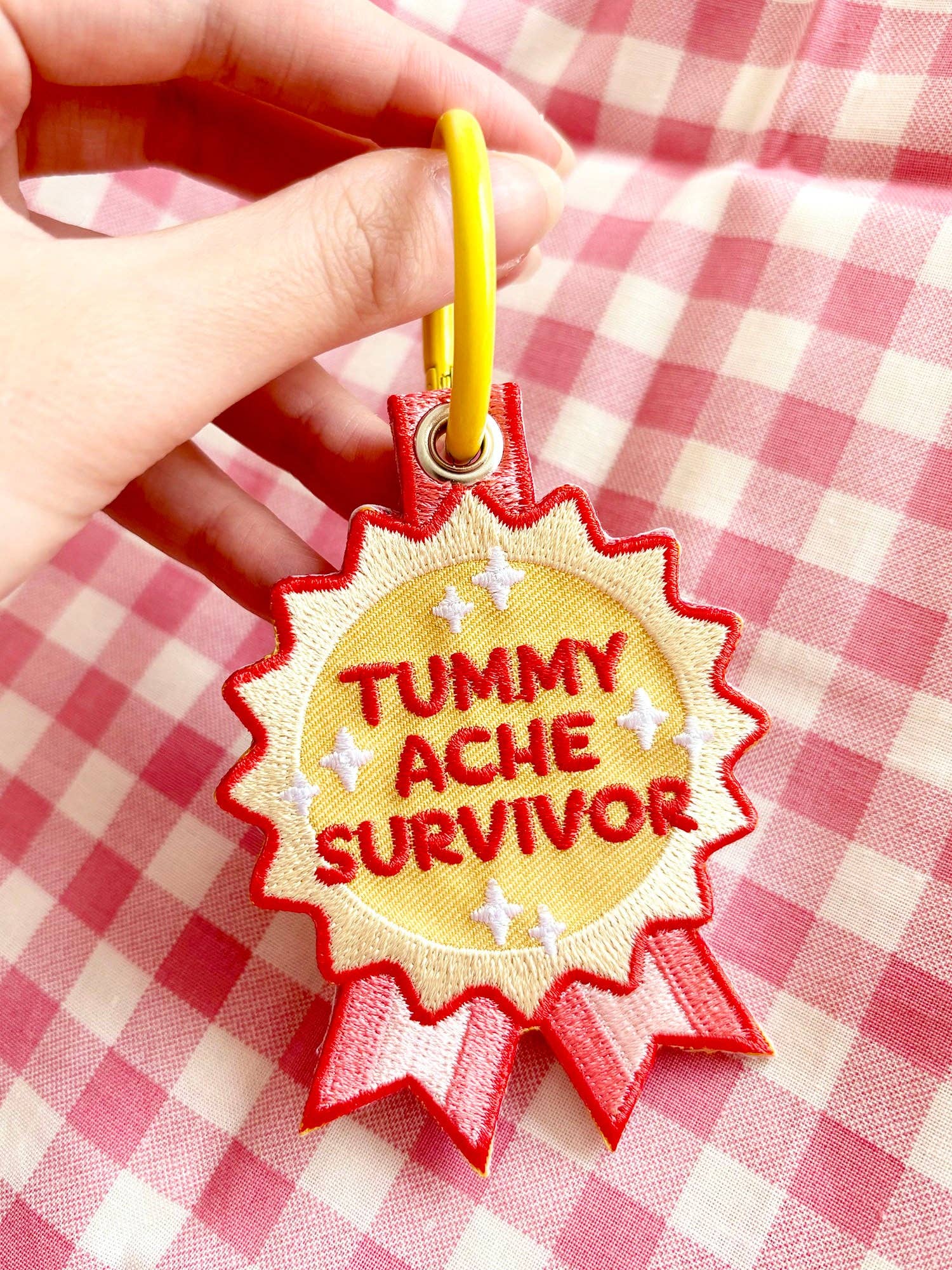 Maobabie - Wholesale Keychain - Unisex - Tummy Ache Survivor Embroidered Keychain1