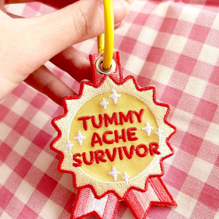 Maobabie - Wholesale Keychain - Unisex - Tummy Ache Survivor Embroidered Keychain1
