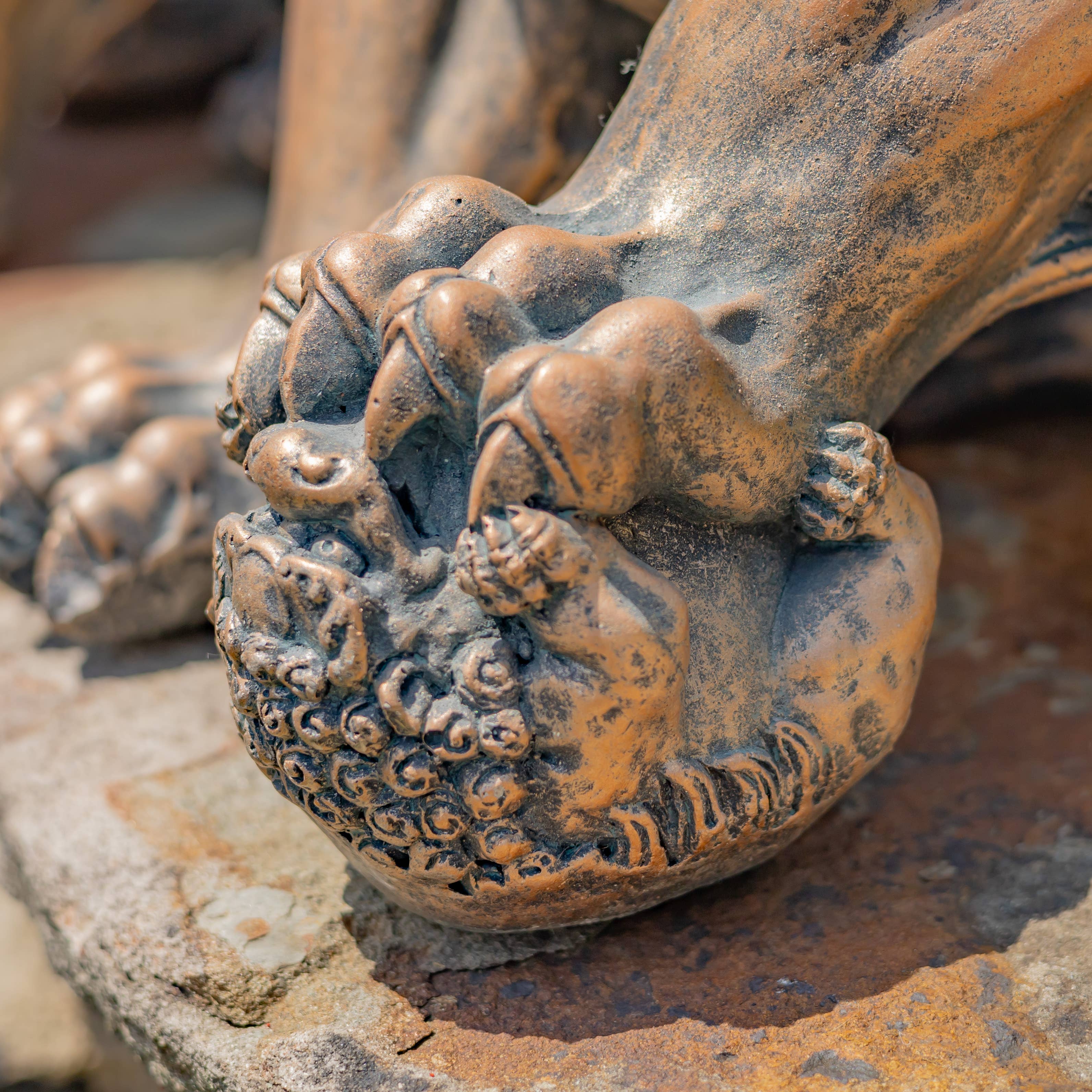 Zaer Ltd. International - Wholesale Sculpture - 16" Tall Small Magnesium Fu Dog Sentry Statues "Xiao & Yan"1