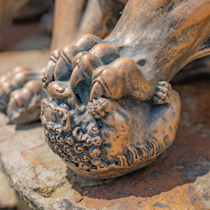 Zaer Ltd. International - Wholesale Sculpture - 16" Tall Small Magnesium Fu Dog Sentry Statues "Xiao & Yan"1