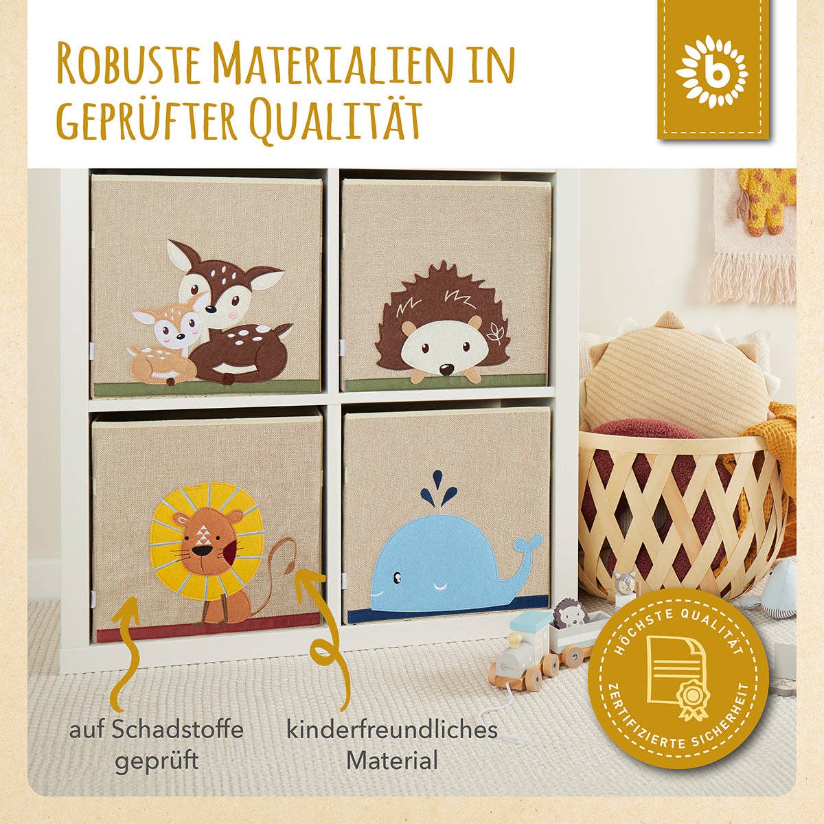 Bieco Spielwaren - Wholesale Opbergdoos voor speelgoed - Kinderen en baby - Opbergdoos met leeuwenprint5